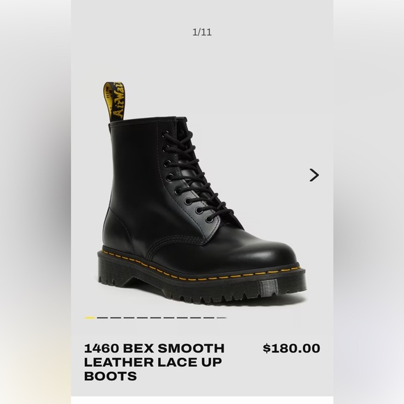 1460 BEX SMOOTH LEATHER LACE UP BOOTS Dr.Martens - Picture 3 of 8